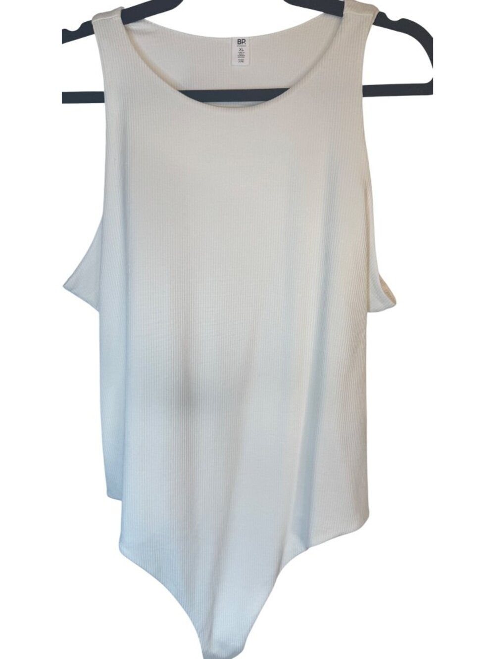 2/$30 New BP. White XL Ribbed Sleeveless Bodysuit